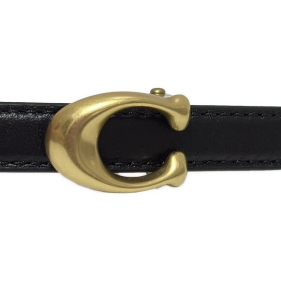 COACH - Black Gold Leather Hardware Belt - Picture 3 of 4